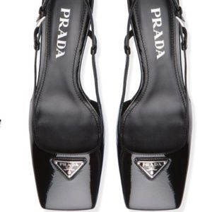 Prada Logo Slingback heels